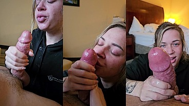 Sloppy Big Cock Worship Blowjob