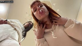 double pov spitting and foot domination in socks with two smoking mistresses kira and sofi