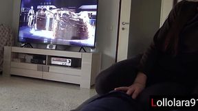 My naughty sister interrupts me while I jerk off - Small tits handjob
