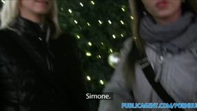 PublicSex Two stepsisters fuck two big cocks for Xmas