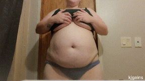 Overstuffed Bloated Belly Jiggles