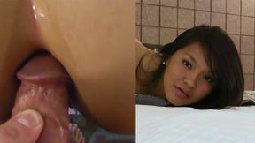 Beautiful interracial doggy style anal fuck with an Asian Tia