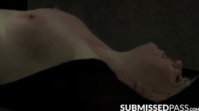 Inked babe toyed into submission in hot wax dungeon