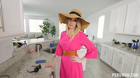 Busty cougar just returned from her vacation and she really missed her stepson's dick a lot