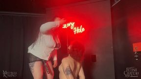 Gloryhole with strap-on and real cock - [FHD MOV] | Mistress Karino, Vinko