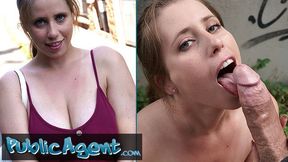 Public Sex attractive Belgian tourist with natural big tits gets huge cock inside her shaved pussy