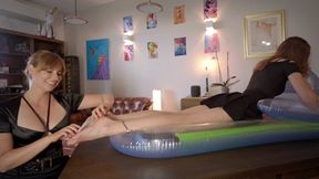Stella On Air Mattress Is Licked And Tickled By Weronika - Foot Tickling - HD 1920x1080