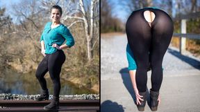 Oblivious Milf in Ripped Leggings - 4K