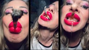 Your good Girl smokes marlboro 100 down to the Filter Full dangling