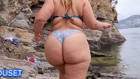 Big-Ass Stepmom Gets Fucked on the Beach in Public