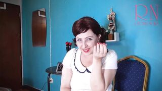 Red lipstick making out pose by Regina Noir. classic retro