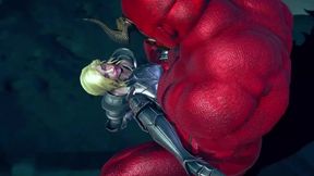 The lady swordsman went to the demon's castle to fight...
