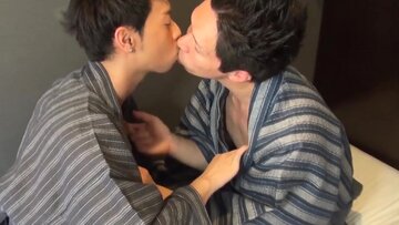 Japanese twink removes his kimono to get fucked h