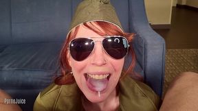soldier girl foxey mermaid gets oral creampie from black general
