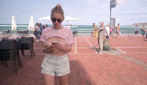 mila pink underboob