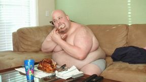 Stuffing My Belly With a Whole Rotisserie Chicken & Rubbing My Stuffed Belly *WMV*