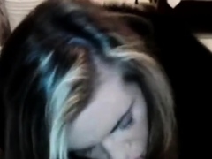 Fur-clad Amateur Girl Gives POV Blowjob
