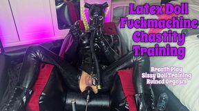 Latex Doll Fuck Machine & Chastity Ruined Orgasm