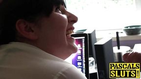 UK babe with big boobs gets her fat ass spanked during sex