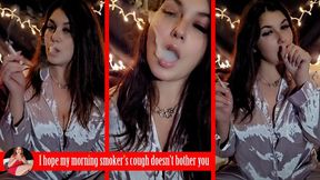 Smoking with a serious morning cough