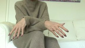 Lady Victoria Valente - Cashmere Suit, Pretty Hands, Chocolate Nails, Close-ups, JOI