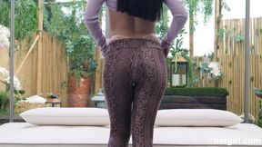 Fitness babe with shaped ass gets stuffed with big white cock