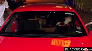 BLACKEDRAW Dark-haired babe takes on 2 big BBC
