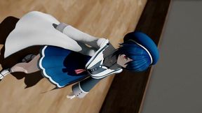 time stop hentai otdmtmk vtuber aogr undress sex school corridor mmd 3d blue hair