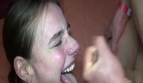 Double fisting & ass fucking teen gang bang slut