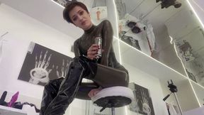 Tall Goddess humiliates smallest slave on earth - Height humiliation POV