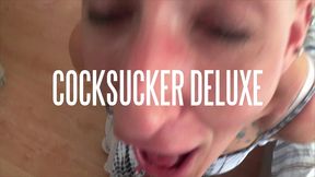 slutwife.club - submissive bald headed slave girl enjoys a b. sloppy deepthroat & facefuck session with a cumshot in her eyes