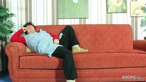 Dirty, wrinkled grannies get nasty on worn-out couch, hardcore lesbian sex, ageless desire never fades