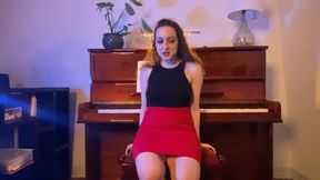 Naughty Hairy Piano Teacher Masturbates