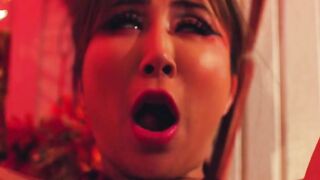 Shaved pussy Asian Goddess gets fucked by big dick