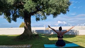 0397 MILF yoga mobility workout in Greece 1 FHD