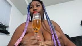 Giantess Enjoys Tiny human Drink  smaller