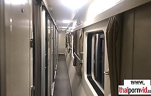 Amateur Thai teen Cherry fucked on the train by a big white cock