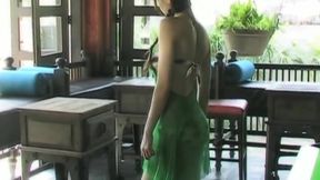 Japanese cutie Yuriko, rocking the emerald frock