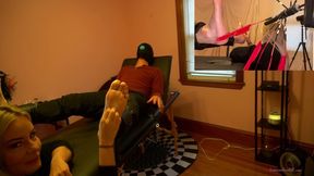 Antickl Tickled by Princess Isabella - Female Tickling Male Feet With Feather Tickling And Red Fingernail Tickling