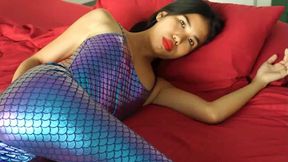 Asianspandexsluts - Maiko gets super horny touching her boobs and sexy ass through her Mermaid Spandex WMV