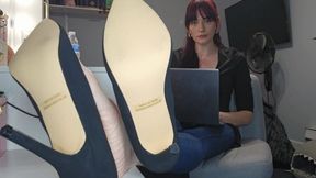 It's a busy work day & I am way behind on work I call you into my office and tell you to lock the door I need this more than ever I take my heels off and tell you to go crazy, but not to crazy because there are people around You start tickling my feet as
