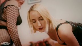 Horny Nympho Lunastazja Ready to be Fucked by 2 Dommes HD