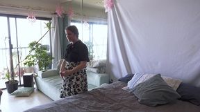 strip teasing stepmom helps her stepson cum