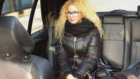 Frizzy Haired Blonde Gets A Mouthful of Cabbie Cock