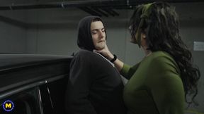 Busty German MILF Jolie Noir Teaches Car Thief a Naughty Lesson