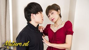 Slim Japanese Wife Yayoi Fujisawa Keeps Hidden Flirt with Much Younger Guy