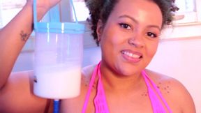 who takes more milk in the asshole? two girls milk enema