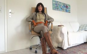 Riding mistress treats your nipples and boots joi