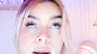 Horny Blonde Fucks Herself with Her Big Dildo