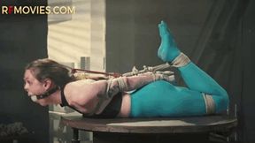 Stacy is my bondage toy now - Hogtie on the turntable with taped hands (FULL HD MP4)